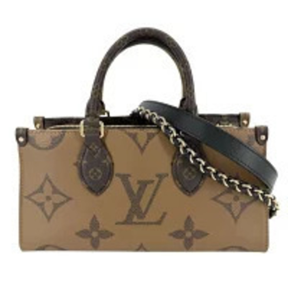 Louis Vuitton OnTheGo Ew Chain Monogram 2Way Crossbody Bag Canvas Leather Brown